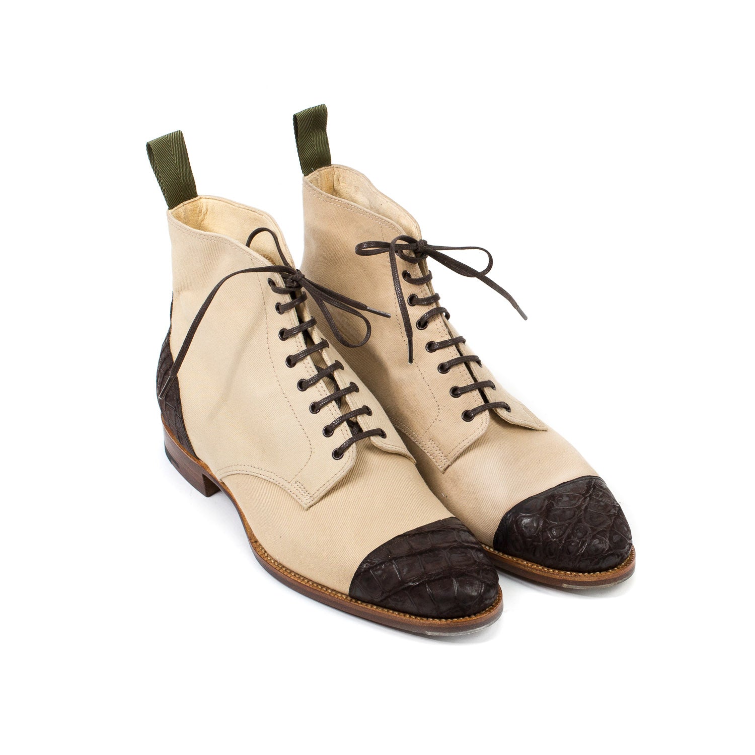 Boot "Canvas Spectator" aus sandfarbenem Canvas  - reine Handarbeit